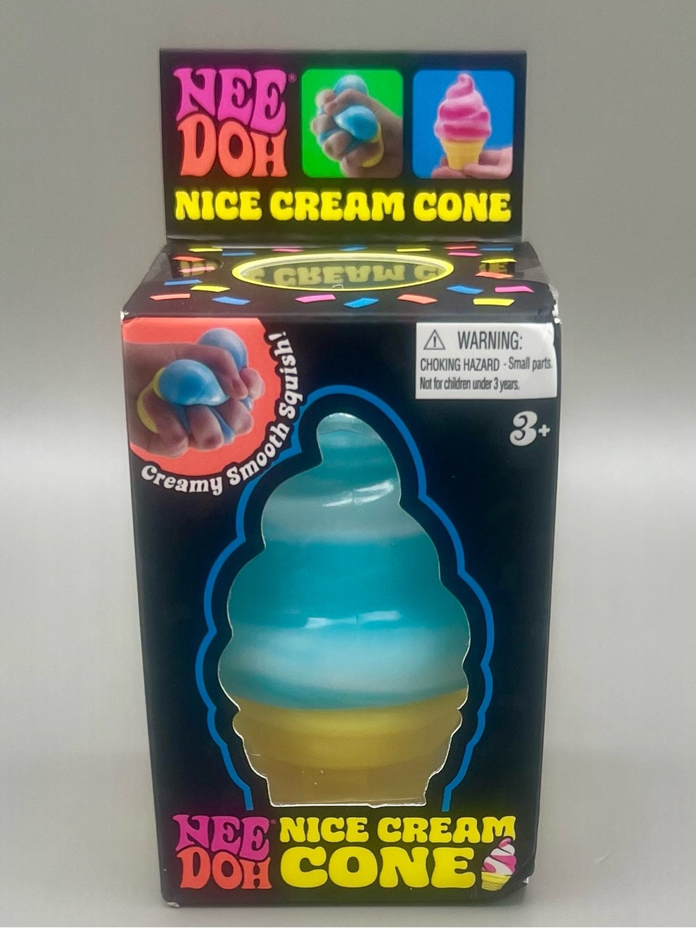 Schylling NEEDOH Nice Cream Cone Squishy Toy - BLUE Swirl 🩵 Authentic 🆕